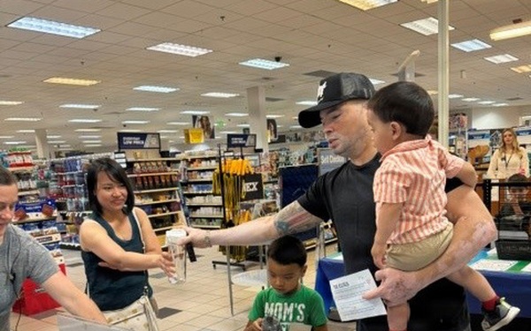 Military families participate in back-to-school festivities at their local NEX
