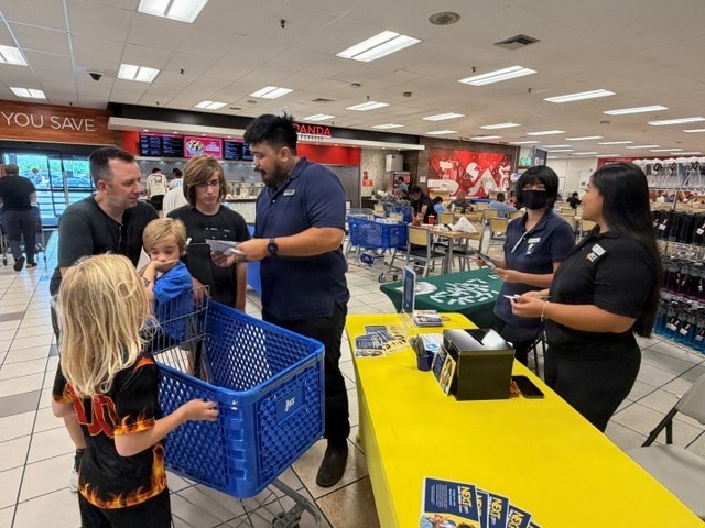 Military families participate in back-to-school festivities at their local NEX