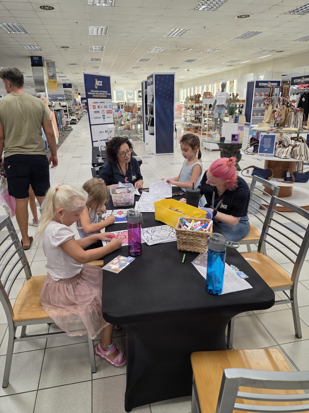 Military families participate in back-to-school festivities at their local NEX