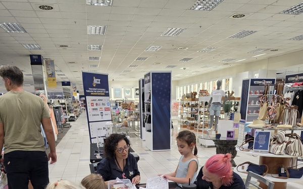 Military families participate in back-to-school festivities at their local NEX