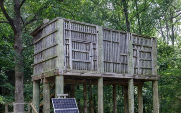 Freedom the Bald Eagle's Quarantined Enclosure