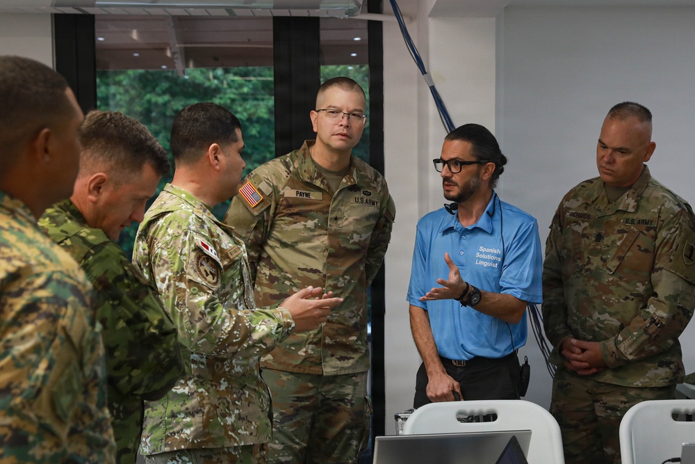 U.S. Army generals greet multinational partners participating in PANAMAX 2026