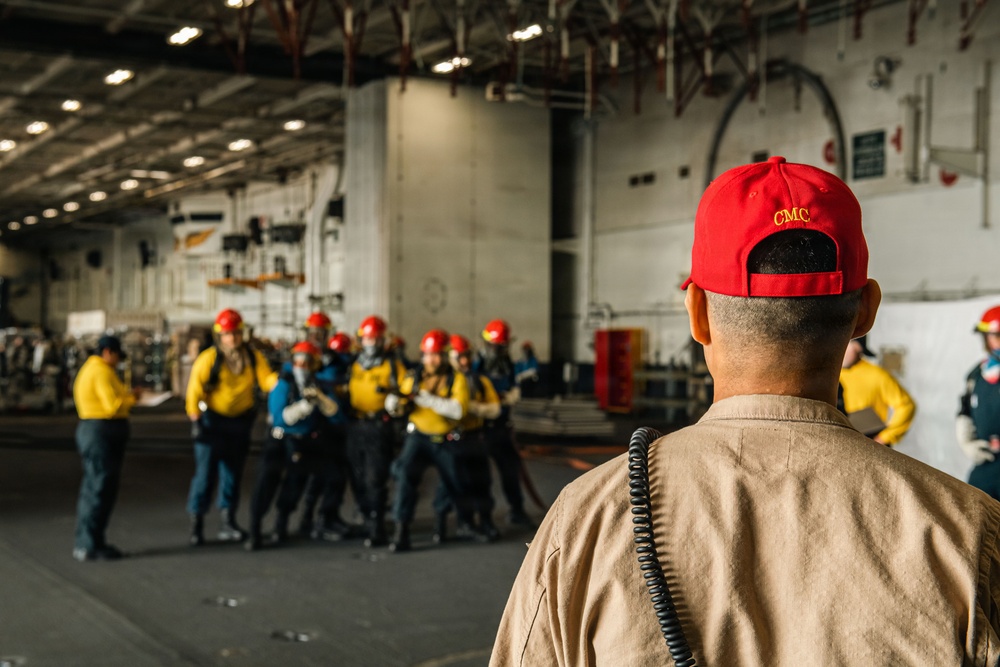 Ronald Reagan Sailors Participate in a General Quarters Drill