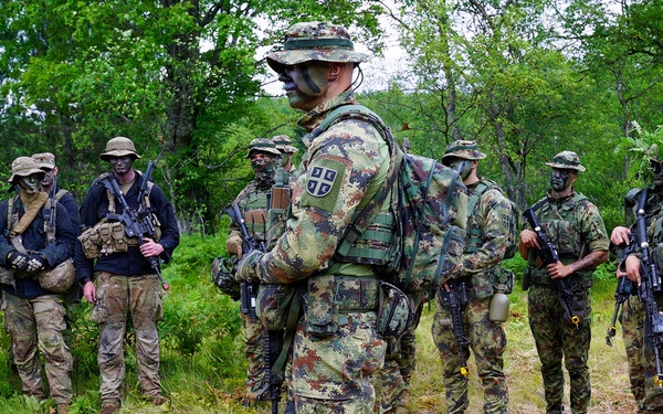 2-107th Cavalry Regiment Soldiers train with Serbian Armed Forces members during combat readiness exercise