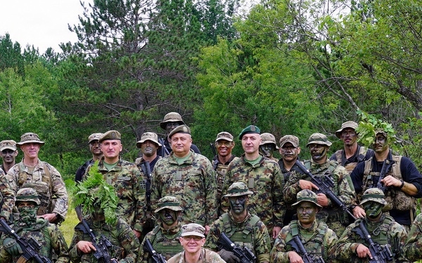 2-107th Cavalry Regiment Soldiers train with Serbian Armed Forces members during combat readiness exercise