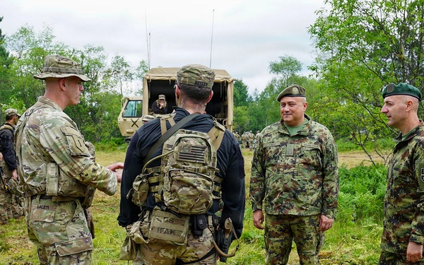 2-107th Cavalry Regiment Soldiers train with Serbian Armed Forces members during combat readiness exercise