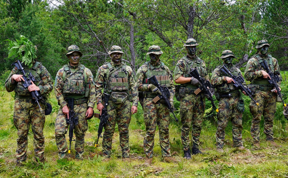 2-107th Cavalry Regiment Soldiers train with Serbian Armed Forces members during combat readiness exercise