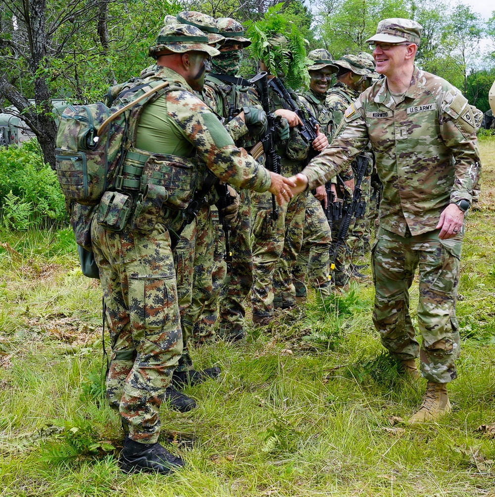 2-107th Cavalry Regiment Soldiers train with Serbian Armed Forces members during combat readiness exercise