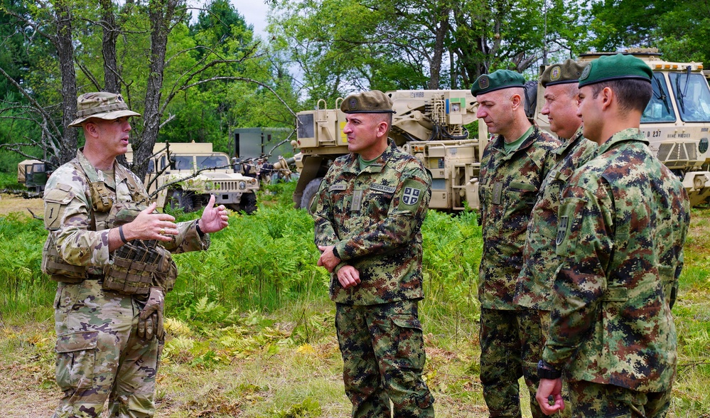 2-107th Cavalry Regiment Soldiers train with Serbian Armed Forces members during combat readiness exercise