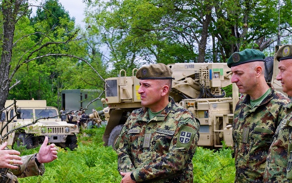 2-107th Cavalry Regiment Soldiers train with Serbian Armed Forces members during combat readiness exercise