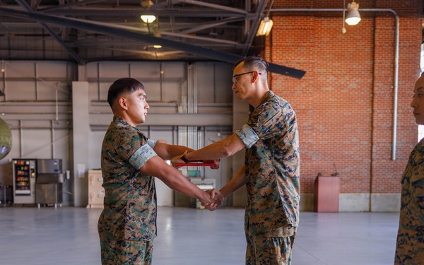 U.S. Marine Corps Cpl. Johnhaywar Ouano Meritoriously Promotes to Sgt.