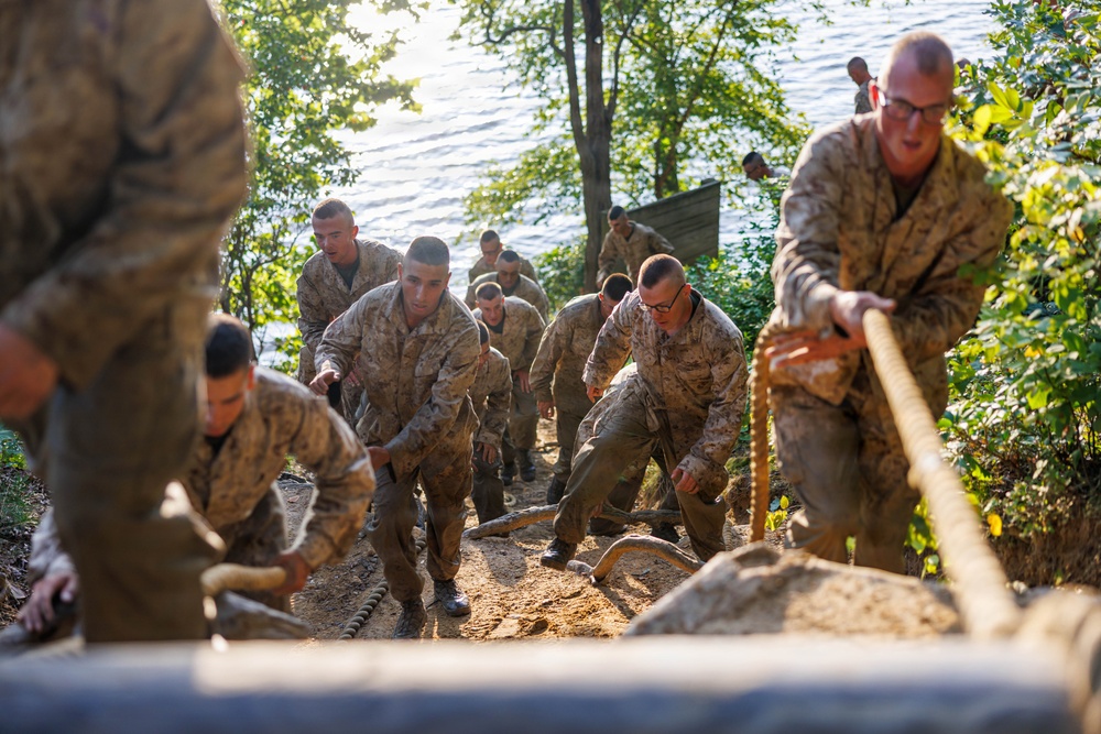 Lima Company conducts the Montford Point Challenge Course at OCS