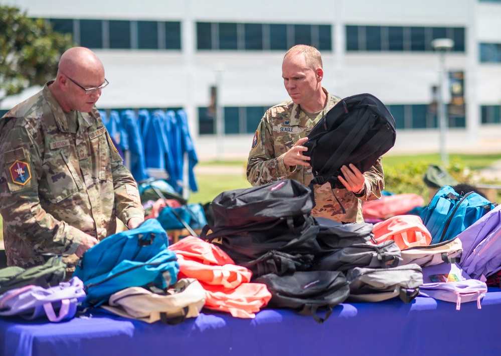Kids receive free school supplies at LAAFB