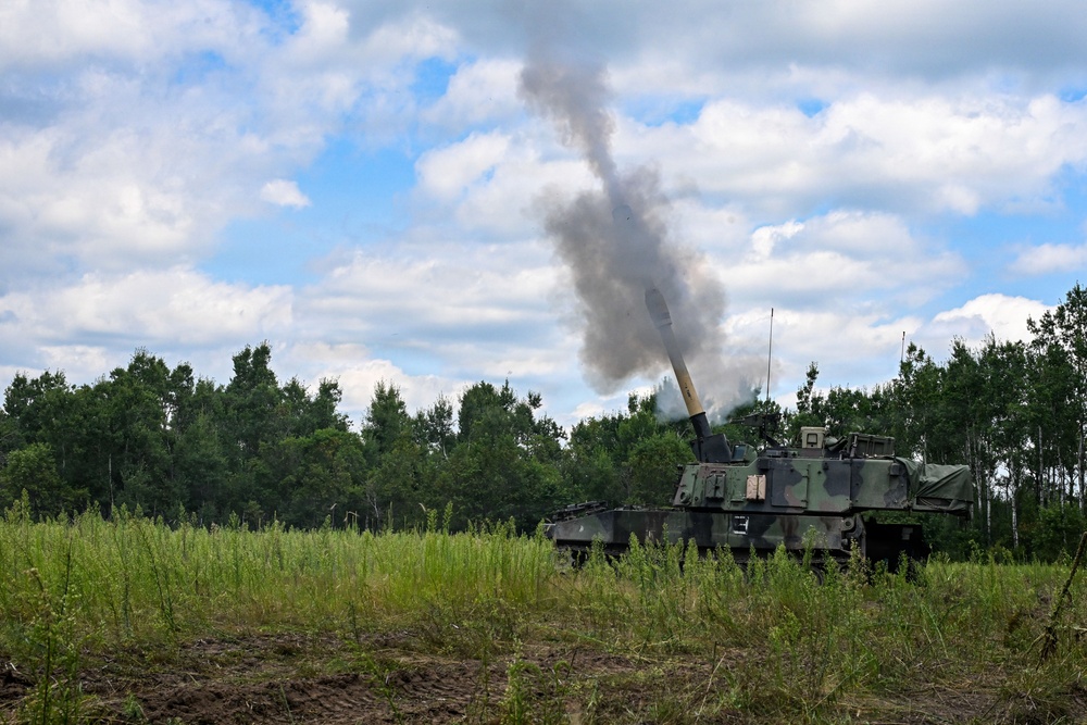 1-201 Field Artillery Performs Fire Missions at Northern Strike