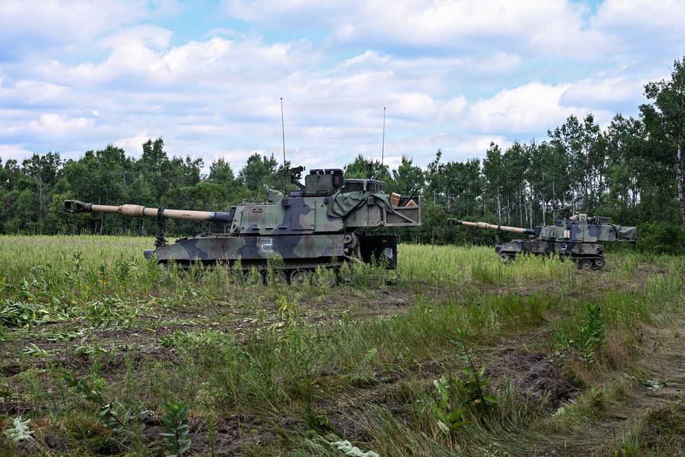 1-201 Field Artillery Performs Fire Missions at Northern Strike