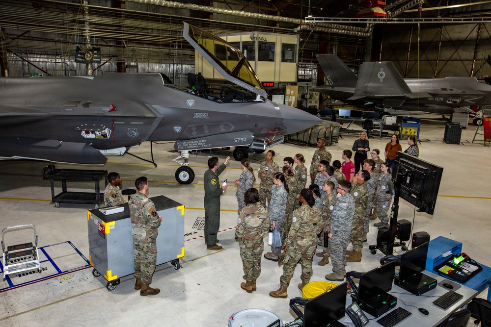 Junior ROTC cadets learn about flight test at Edwards AFB