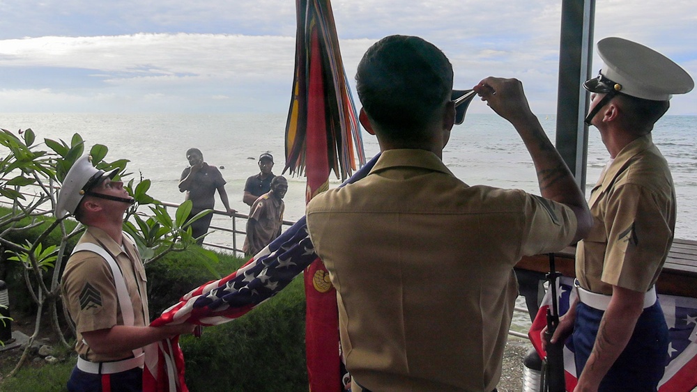 US Marines with MRF-D attend Freedom 250 ceremony at US Embassy in Solomon Islands