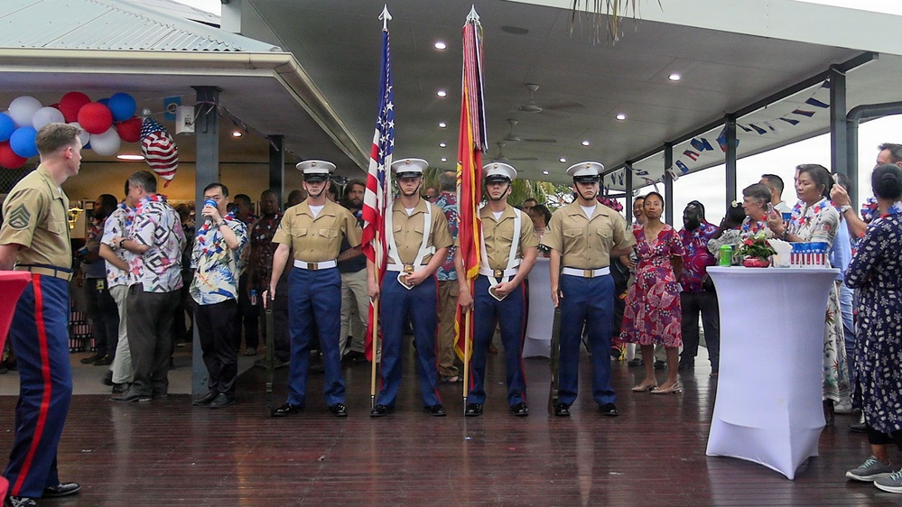 US Marines with MRF-D attend Freedom 250 ceremony at US Embassy in Solomon Islands