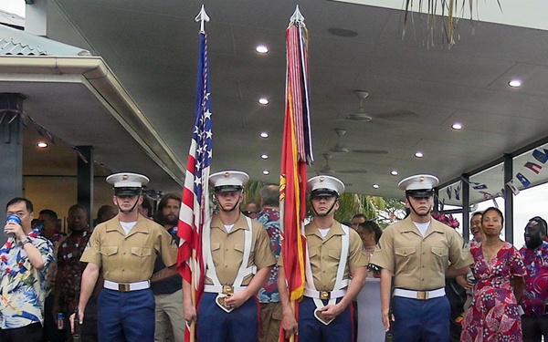US Marines with MRF-D attend Freedom 250 ceremony at US Embassy in Solomon Islands