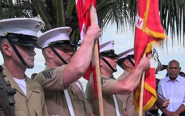 US Marines with MRF-D attend Freedom 250 ceremony at US Embassy in Solomon Islands