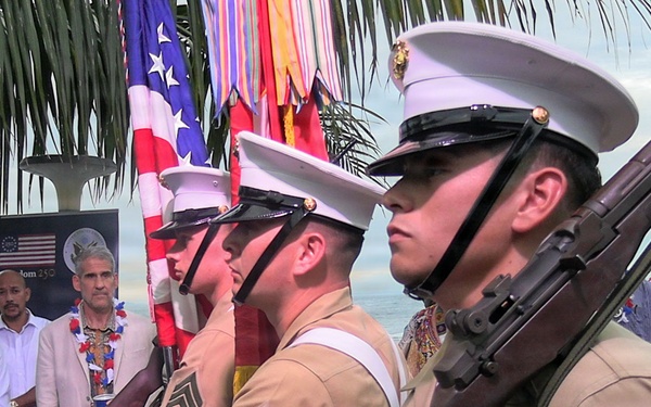 US Marines with MRF-D attend Freedom 250 ceremony at US Embassy in Solomon Islands