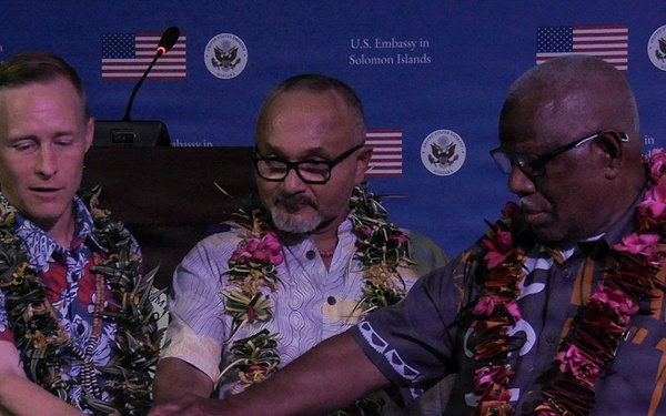 US Marines with MRF-D attend Freedom 250 ceremony at US Embassy in Solomon Islands