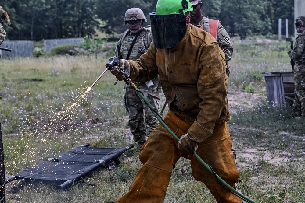 Michigan National Guard firefighters conduct Rescue Air Mobility training during Northern Strike 26-2
