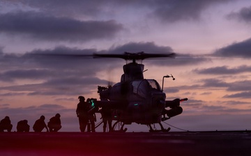HMLA 267 conduct deck landing qualifications aboard USS ASHLAND