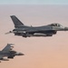 KC-135 refuels F16s for theater stability