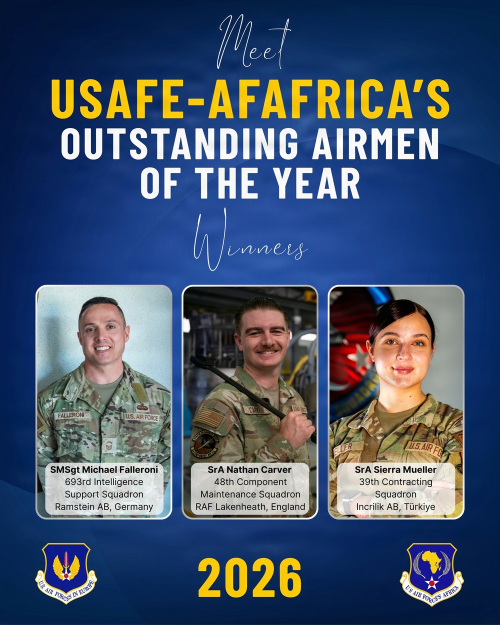 USAFE-AFAFRICA celebrates three Outstanding Airmen of the Year winners