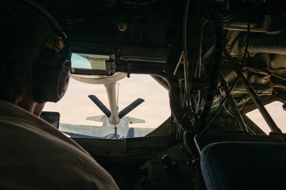 KC-135 refuels F16s for regional stability