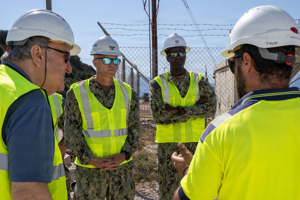 NAVFAC EURAFCENT Visits P676 Combatant Craft Support Facility Construction Site