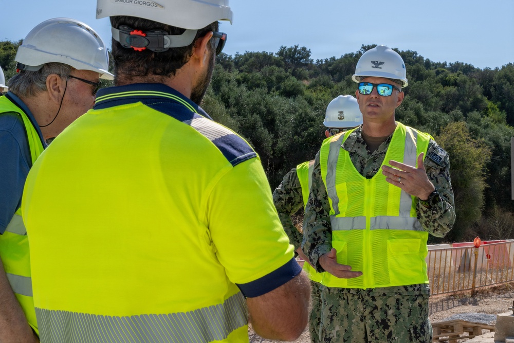 NAVFAC EURAFCENT Visits P676 Combatant Craft Support Facility Construction Site