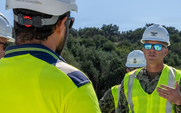 NAVFAC EURAFCENT Visits P676 Combatant Craft Support Facility Construction Site