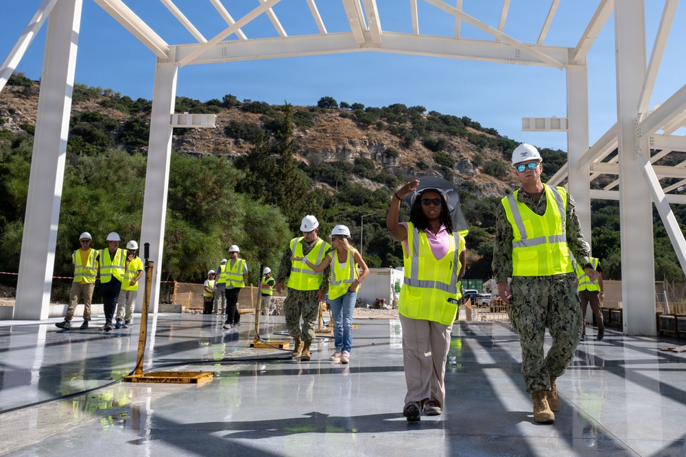 NAVFAC EURAFCENT Visits P676 Combatant Craft Support Facility Construction Site