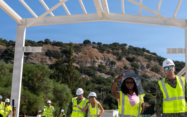 NAVFAC EURAFCENT Visits P676 Combatant Craft Support Facility Construction Site