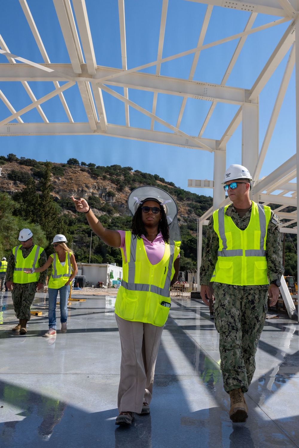 NAVFAC EURAFCENT Visits P676 Combatant Craft Support Facility Construction Site