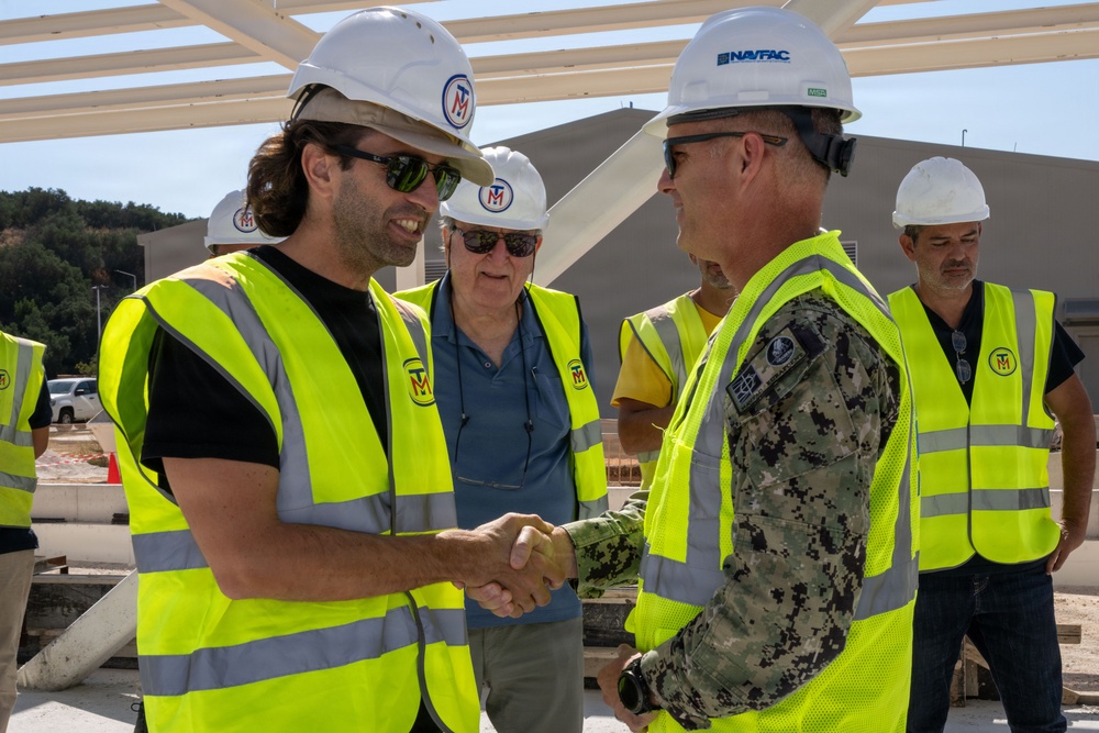 NAVFAC EURAFCENT Visits P676 Combatant Craft Support Facility Construction Site
