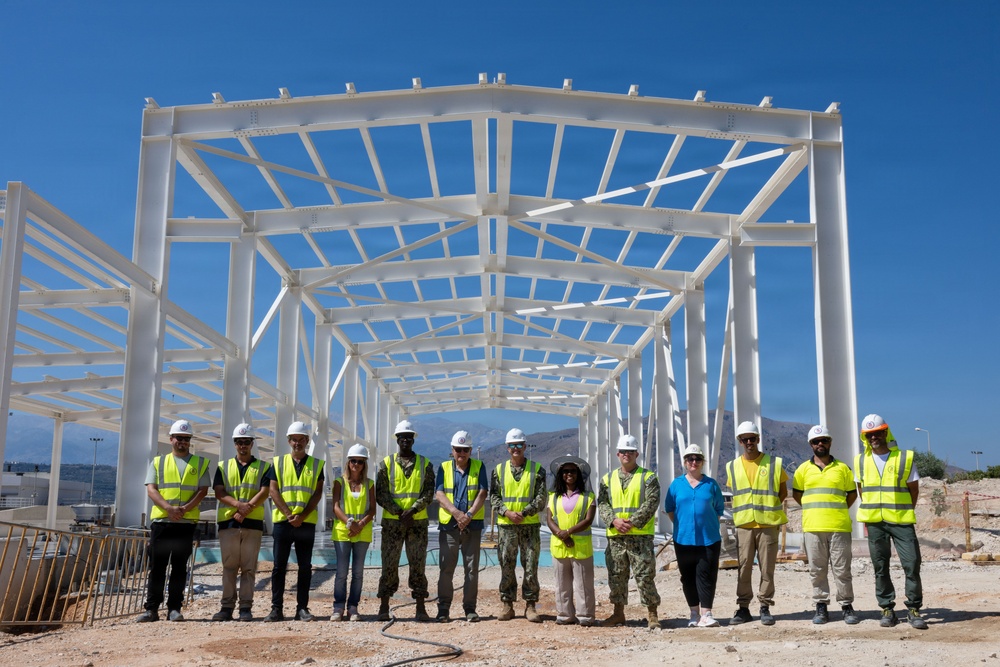 NAVFAC EURAFCENT Visits P676 Combatant Craft Support Facility Construction Site