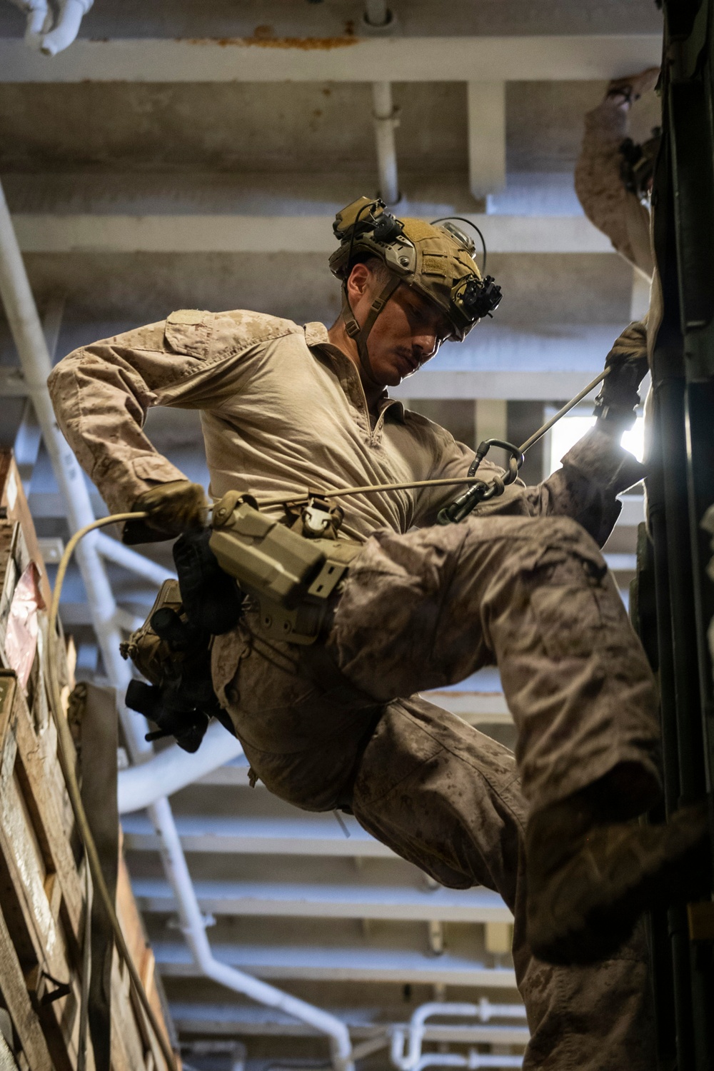 U.S. Marines Conduct Rappel Training Aboard USS Boxer