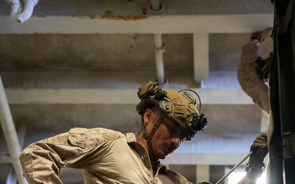 U.S. Marines Conduct Rappel Training Aboard USS Boxer