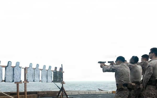 11th MEU Marines Conduct Marksmanship Training Aboard USS Portland
