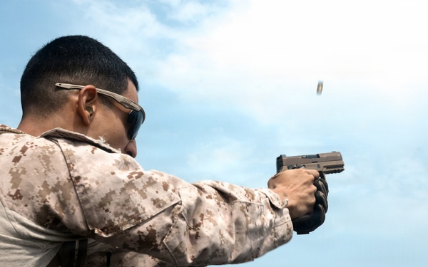11th MEU Marines Conduct Marksmanship Training Aboard USS Portland