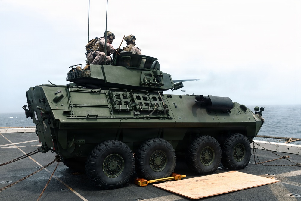 11th MEU Marines Conduct Marksmanship Training Aboard USS Portland