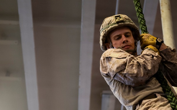U.S. Marines Conduct Rappel Training Aboard USS Boxer