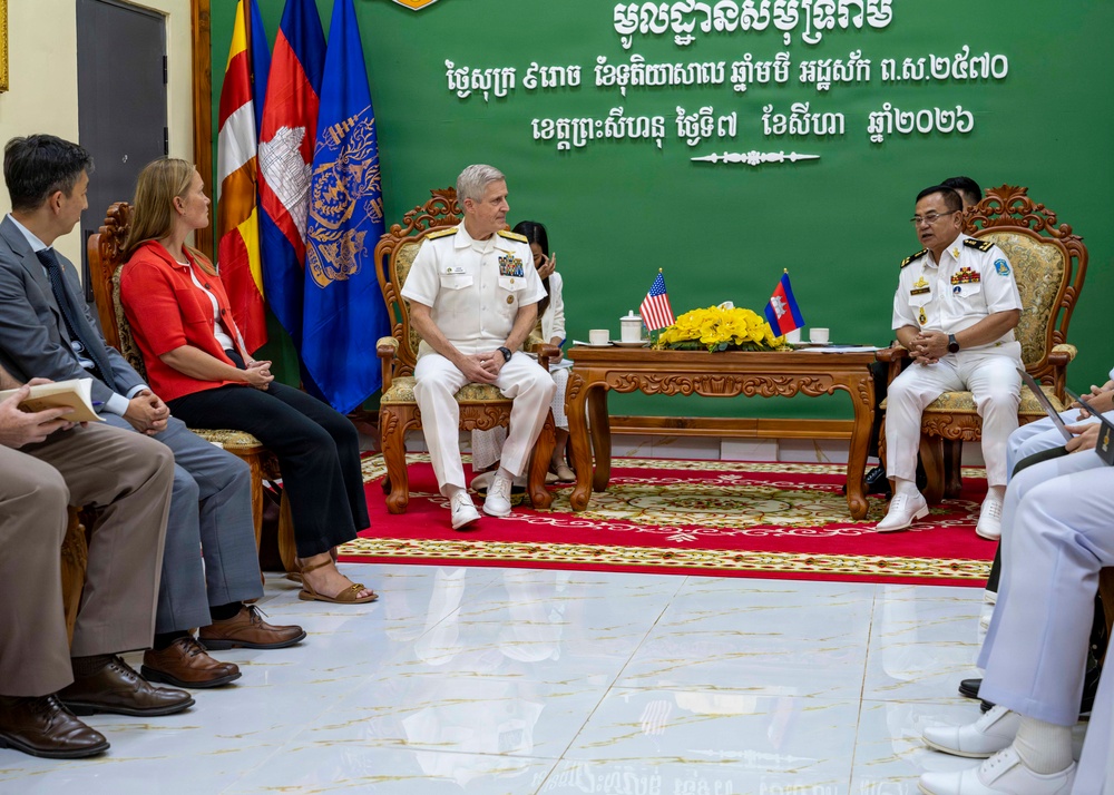 Commander, U.S. Pacific Fleet, Visits Ream Naval Base in Cambodia