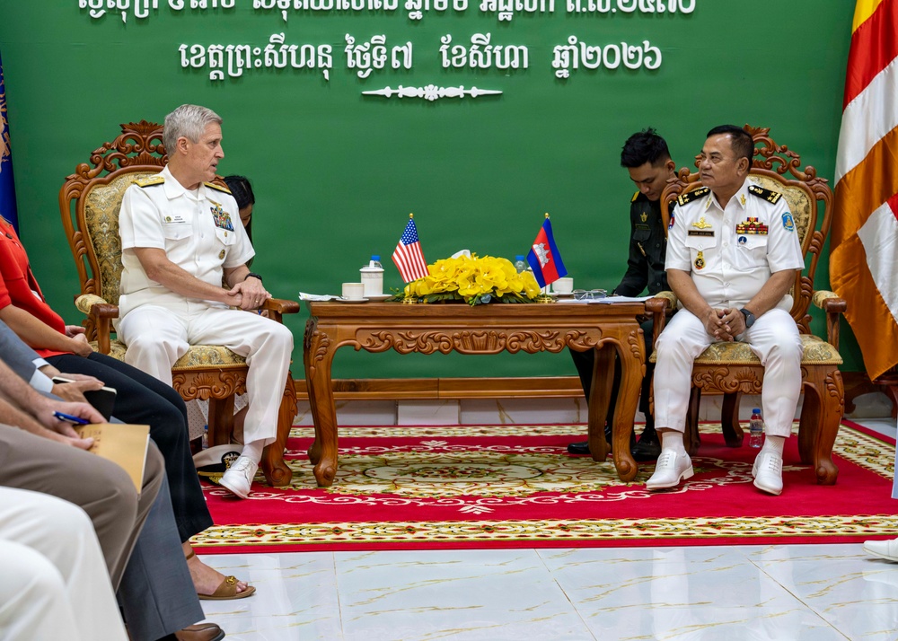 Commander, U.S. Pacific Fleet, Visits Ream Naval Base in Cambodia