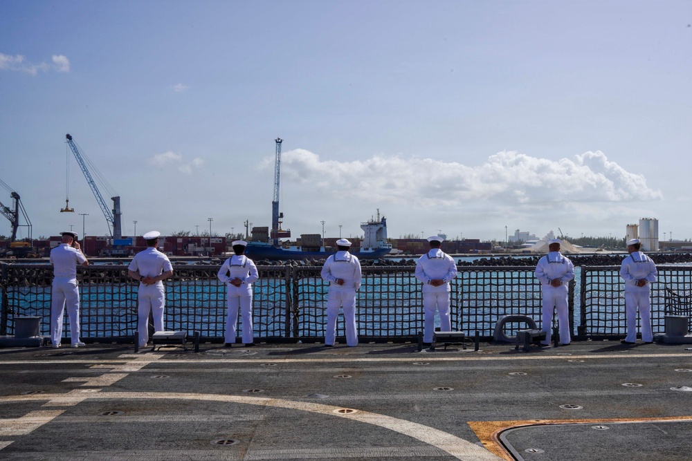 USS Cooperstown Gets Underway from Nassau, Bahamas.