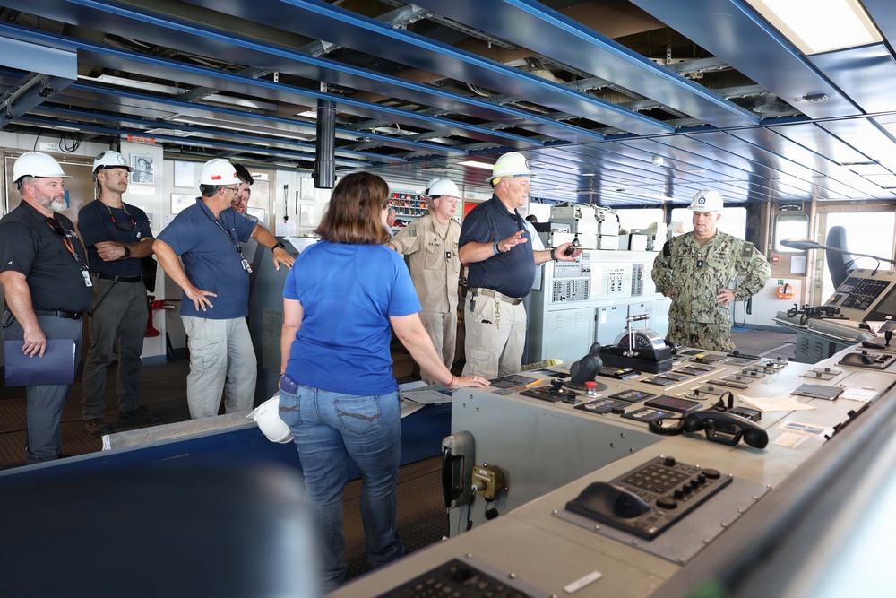 Rear Adm. Benjamin R. Nicholson visits USS Hershel "Woody" Williams