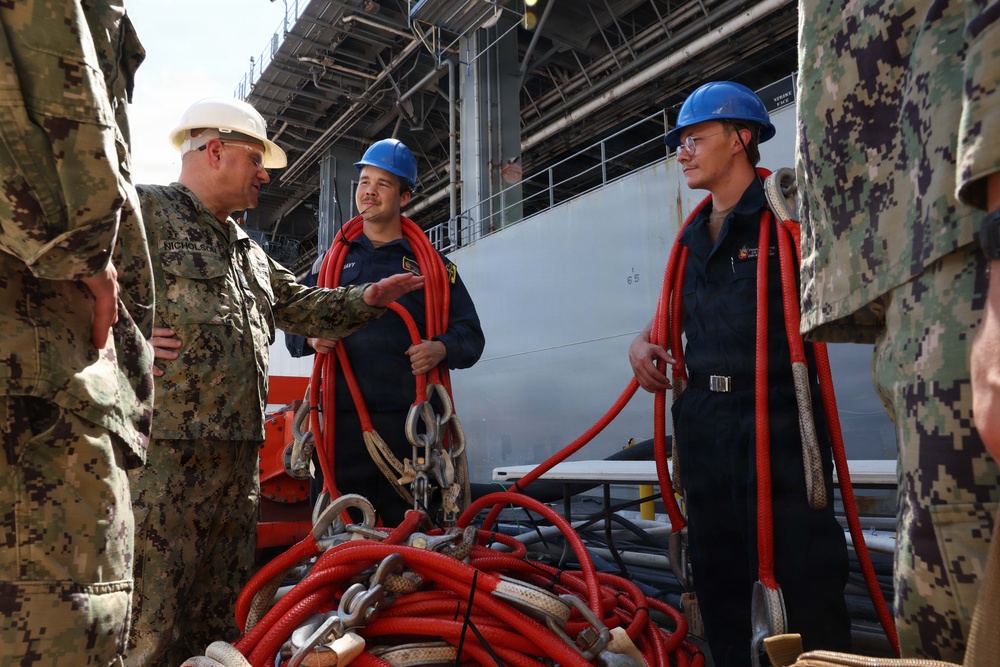 Rear Adm. Benjamin R. Nicholson visits USS Hershel "Woody" Williams